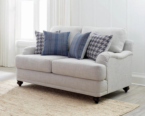 Light Grey Cushion Back Sofa & Loveseat Set