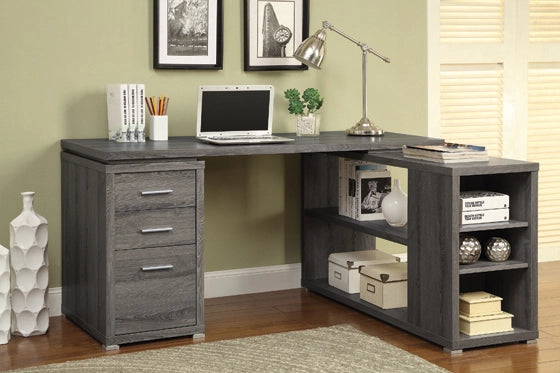 Grey Yvette L-Shape Office Desk Weathered