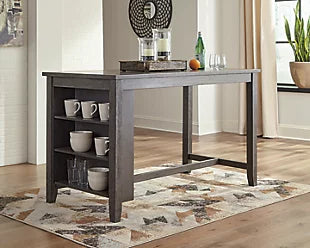 Caitbrook Counter Height Dining Table with Shelves