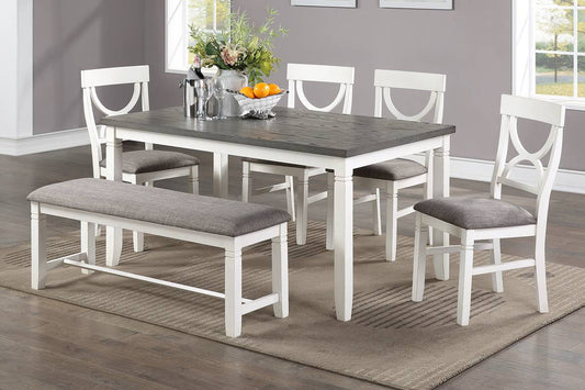 Rustic Desigh Grey & White Dining Table * As is