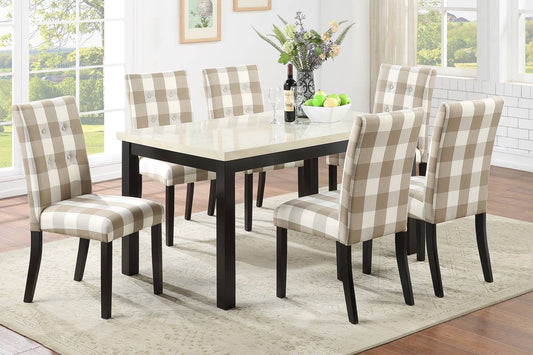 White & Brown Checkered Table