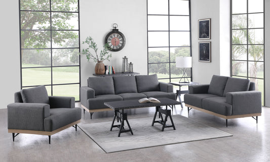 Kester Charcoal Imported Wood Sofa & Loveseat Set