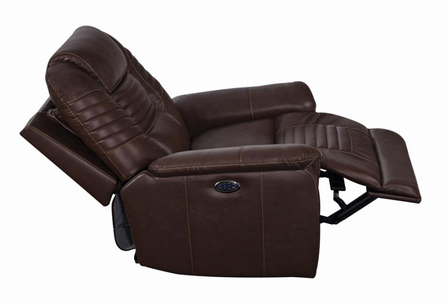 Genuine Leather Brown Electric Recliner