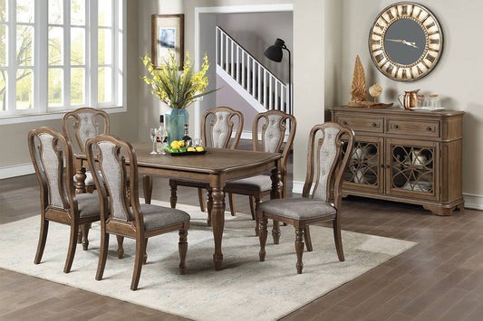 Detailed Grey & Brown Dining Table